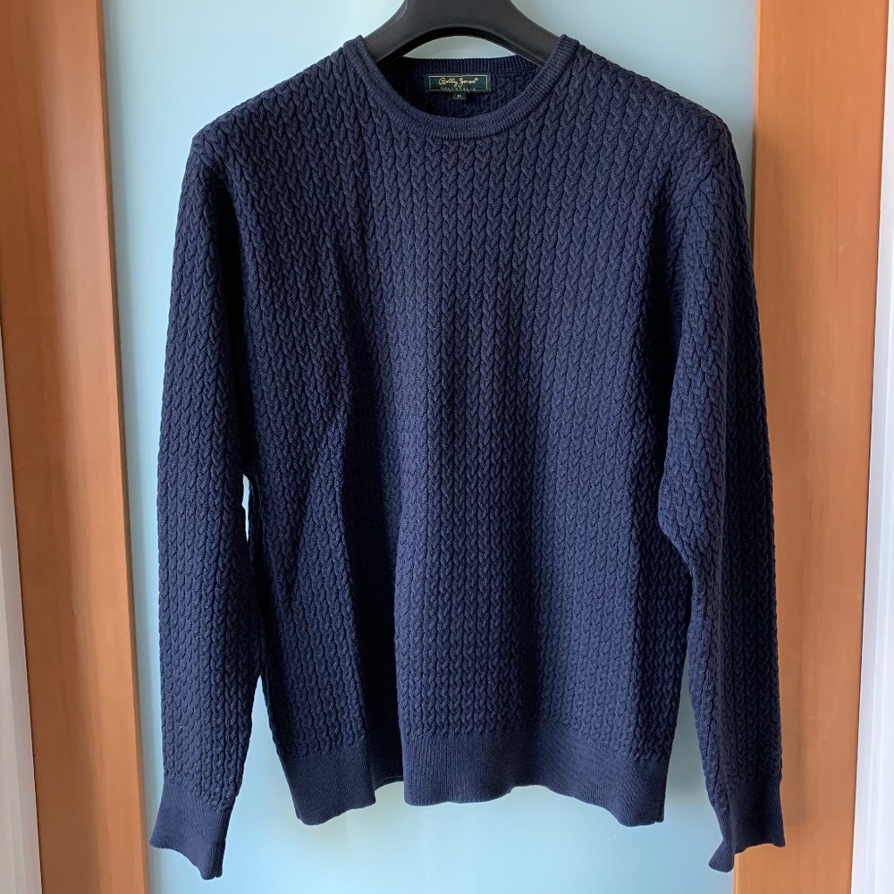Bobby Jones navy blue merino wool sweater
